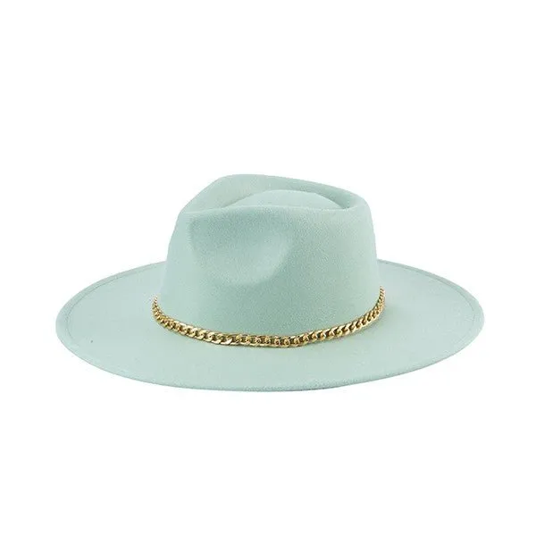 Vogue Visionary Chain Belt Women Fedora Hat