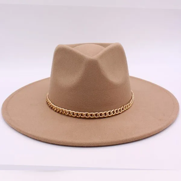 Vogue Visionary Chain Belt Women Fedora Hat