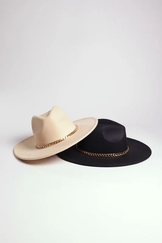 Vogue Visionary Chain Belt Women Fedora Hat