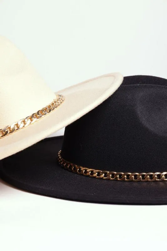 Vogue Visionary Chain Belt Women Fedora Hat