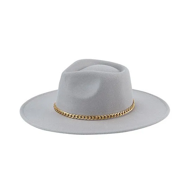 Vogue Visionary Chain Belt Women Fedora Hat