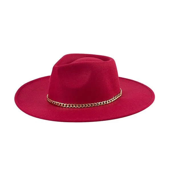 Vogue Visionary Chain Belt Women Fedora Hat