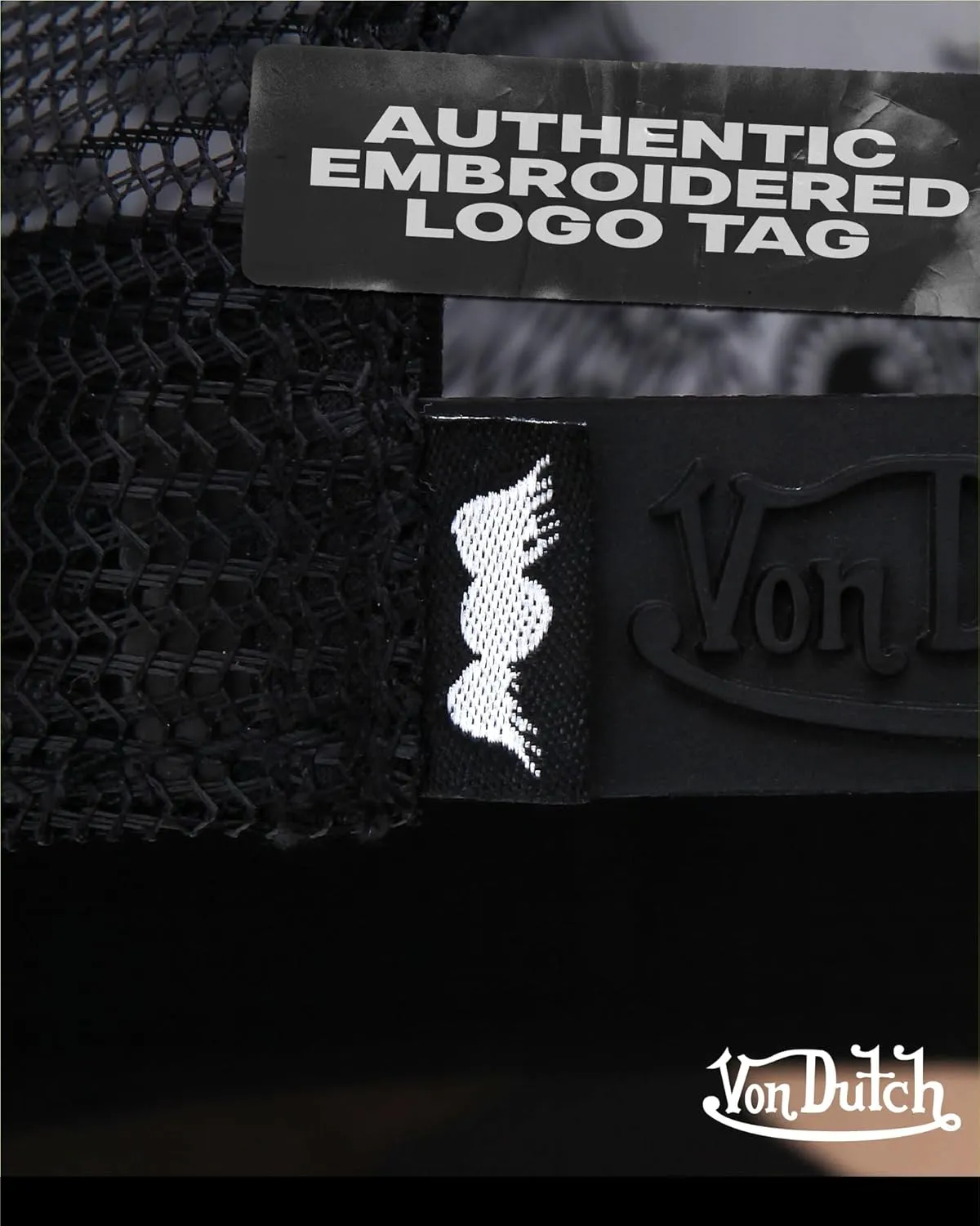 Von Dutch Monogram Trucker Cap - Retro Snapback Cap for Men and Women - Adjustable Snap Fit Panel, Mesh Rear, Curved Bill