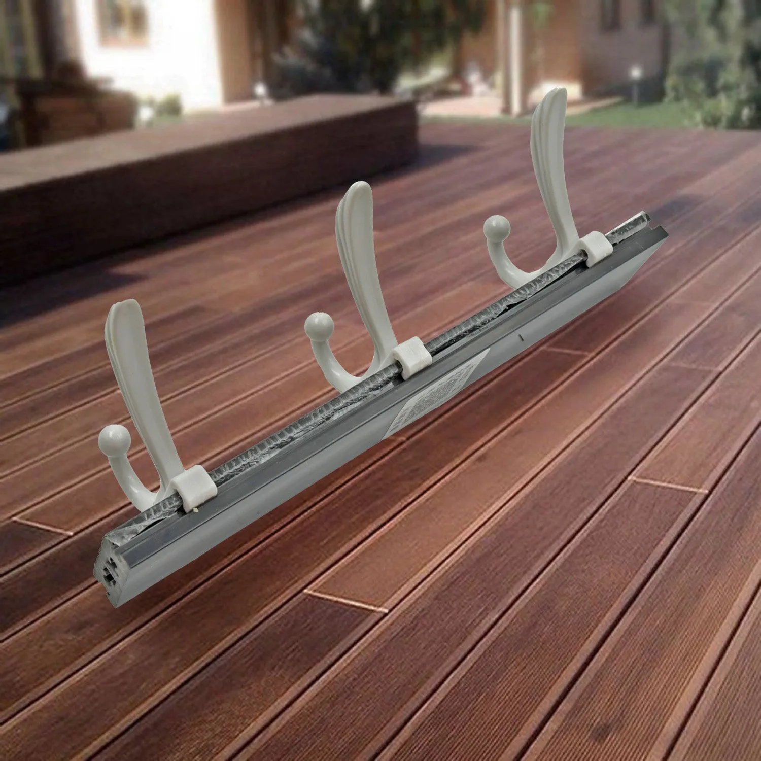 Wall-Mounted Coat Hooks Rail for Clothes, 6 Hooks
