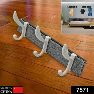 Wall-Mounted Coat Hooks Rail for Clothes, 6 Hooks