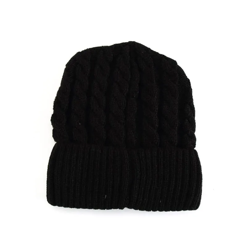 Warm Solid Twist Pattern Beanies Wholesale