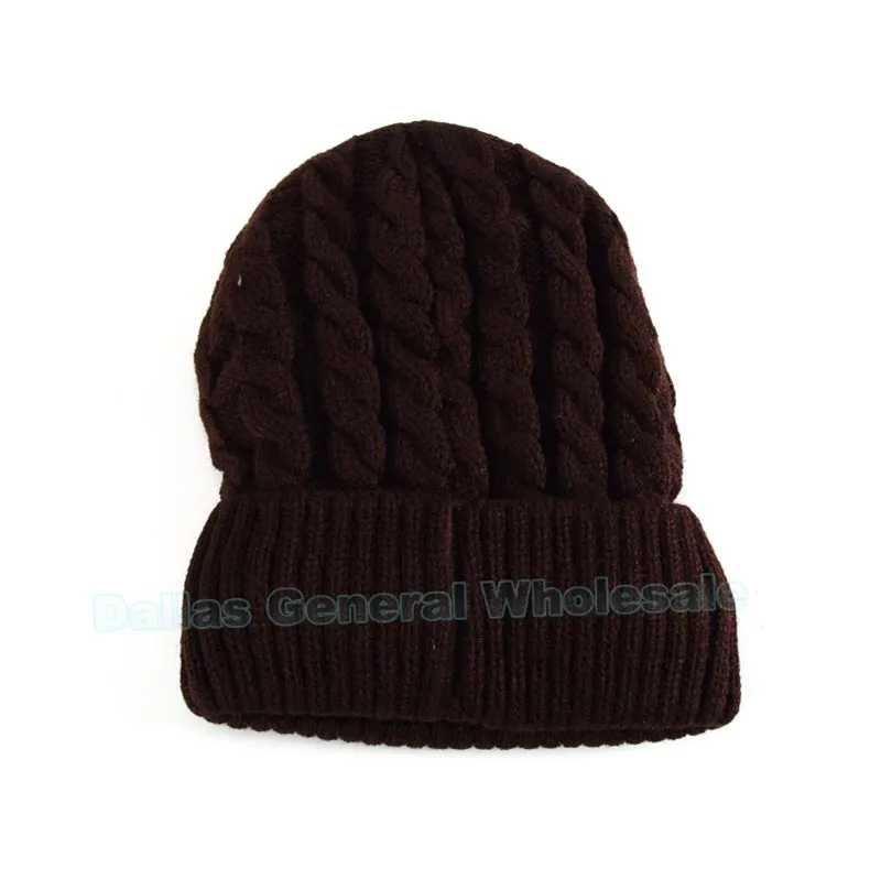 Warm Solid Twist Pattern Beanies Wholesale