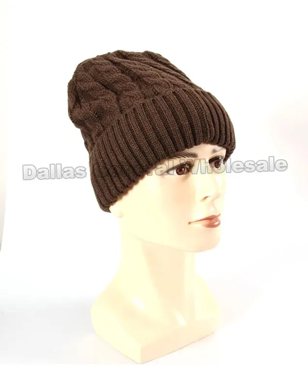 Warm Solid Twist Pattern Beanies Wholesale