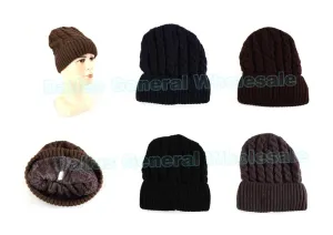 Warm Solid Twist Pattern Beanies Wholesale