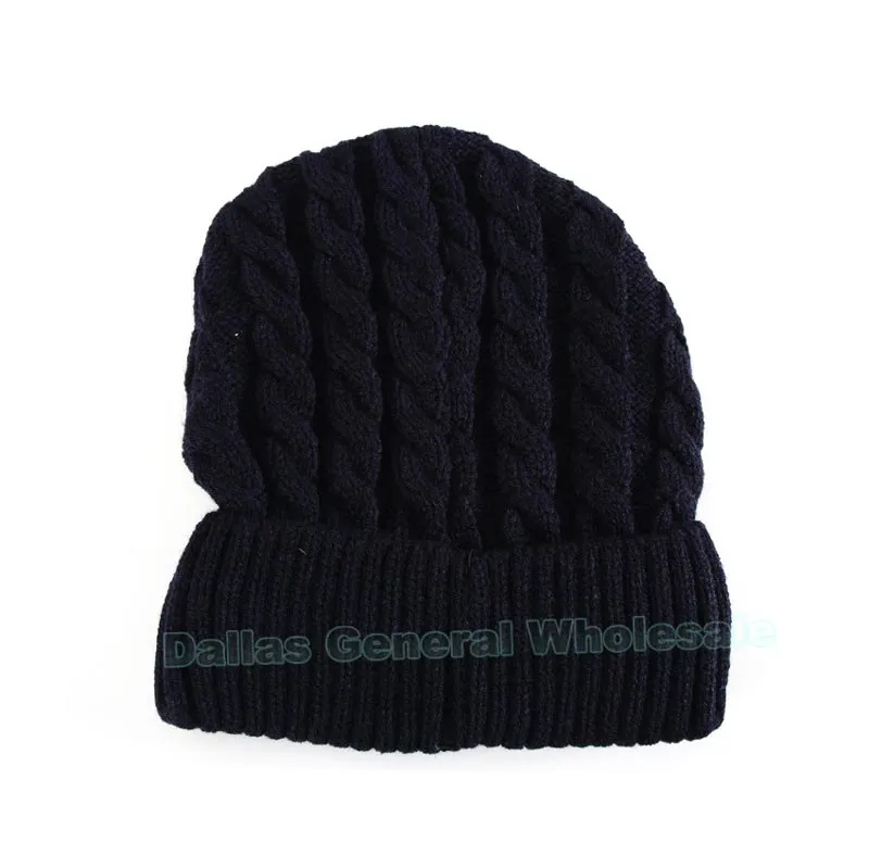 Warm Solid Twist Pattern Beanies Wholesale