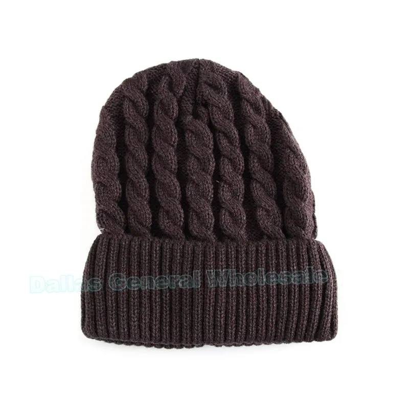 Warm Solid Twist Pattern Beanies Wholesale