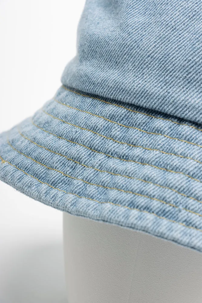 Washed Denim Bucket Hat Light Blue