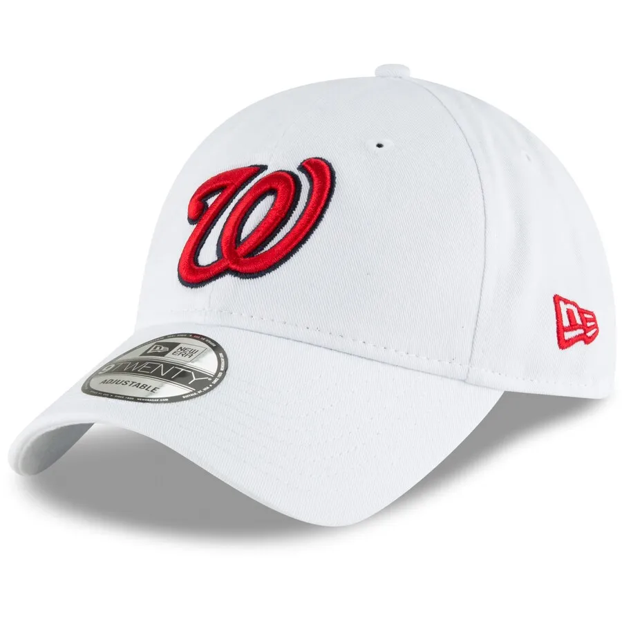 Washington Nationals New Era Navy Core Classic Secondary 9TWENTY Adjustable Hat-White