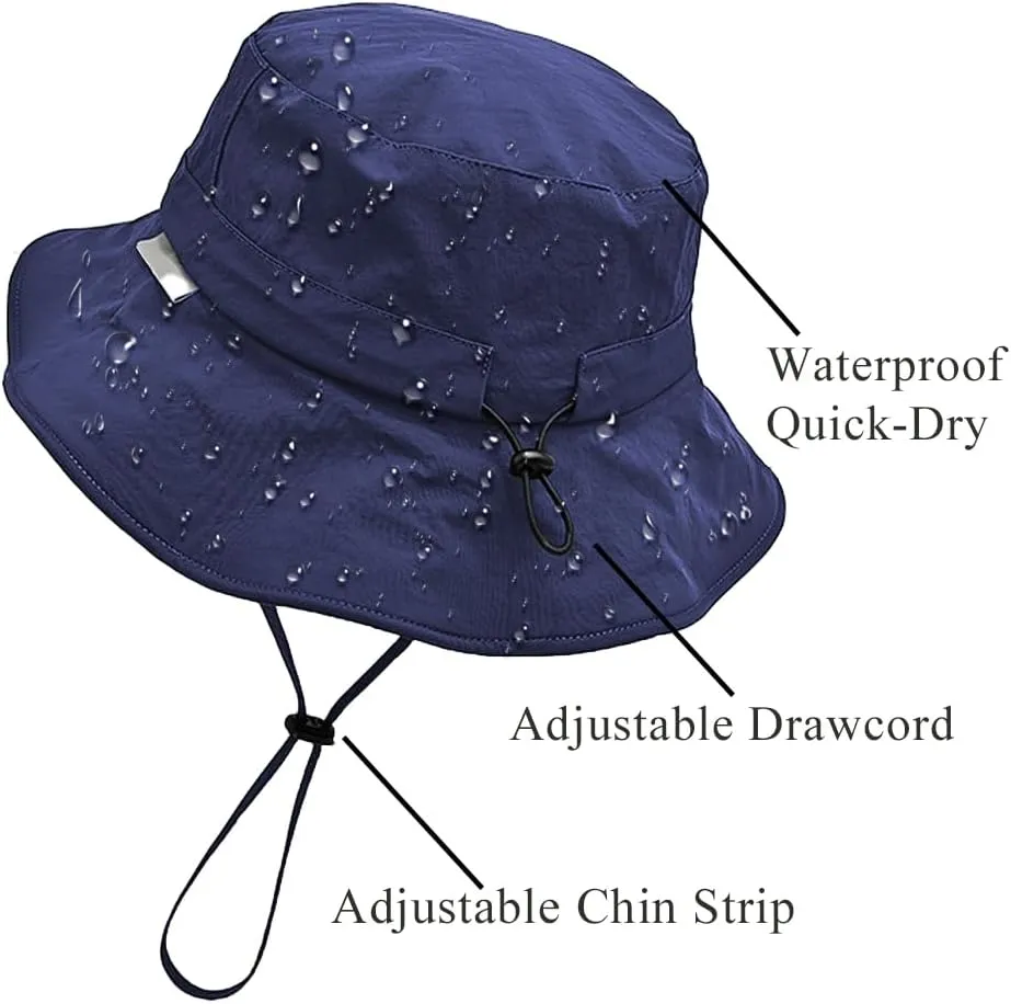 Waterproof Bucket Hat for Men Women Quick Dry Sun Hat Fishing Safari Hat Adjustable Chin Strap UV Protection