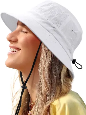 Waterproof Bucket Hat for Women Men Rain Hat UPF 50  Wide Brim Boonie Sun Hat Foldable Summer Floppy Beach Fishing Safari Hat