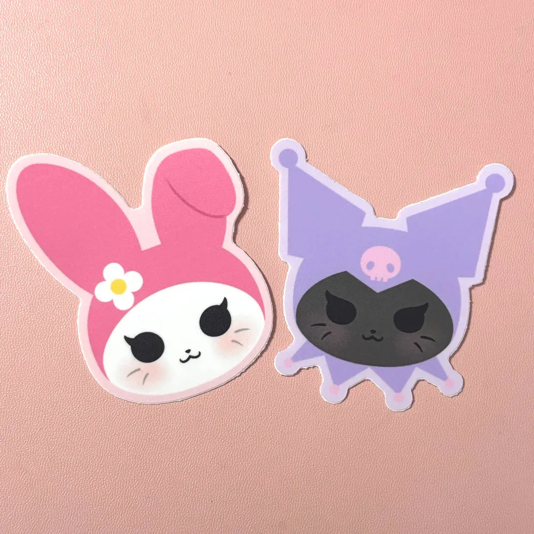 [WATERPROOF] MeloKuro Cosplay Cats - Yin and Mochi - Vinyl Sticker Decal