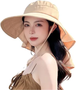 Waterproof Sun Hats for Women with Ponytail Hole Wide Brim Beach Bucket Hat UPF 50  Fishing Hiking Outdoor Hats