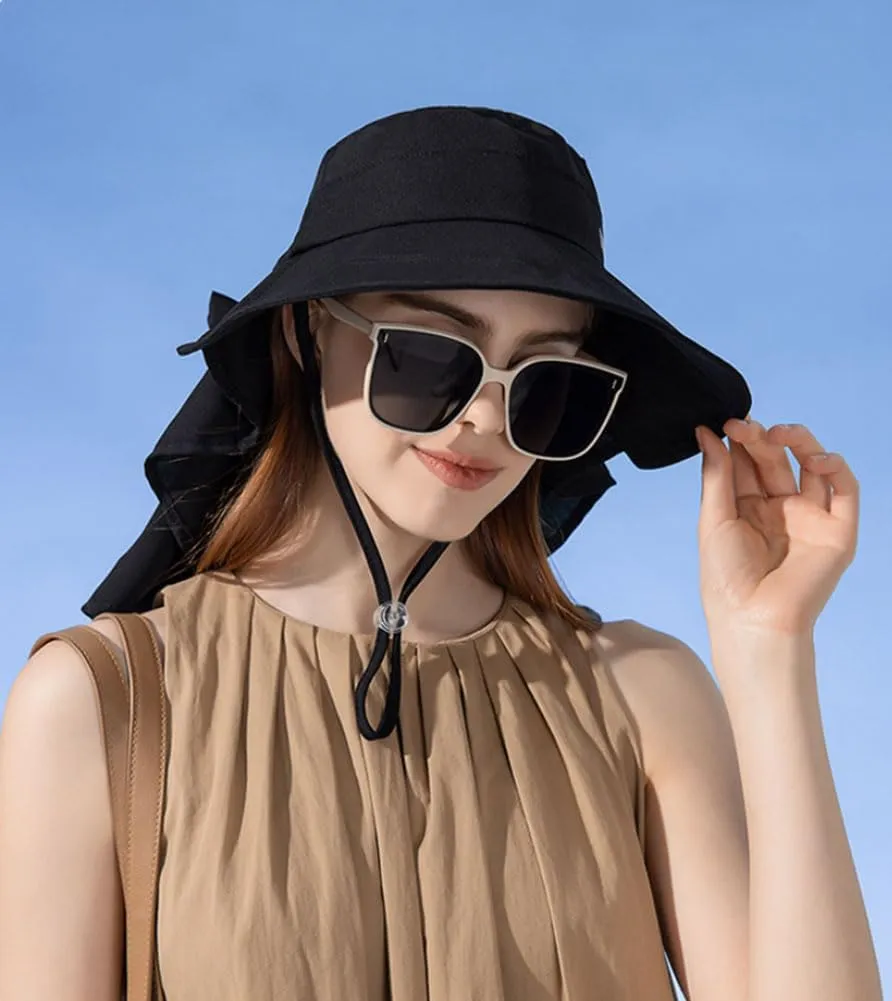 Waterproof Sun Hats for Women with Ponytail Hole Wide Brim Beach Bucket Hat UPF 50  Fishing Hiking Outdoor Hats