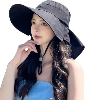 Waterproof Sun Hats for Women with Ponytail Hole Wide Brim Beach Bucket Hat UPF 50  Fishing Hiking Outdoor Hats