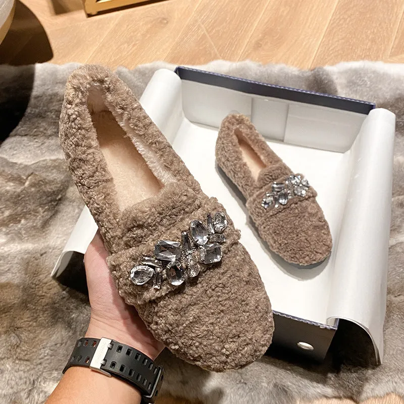 Wear Lamb Wool Lazy Shoes With Cashmere | Brodtica.com
