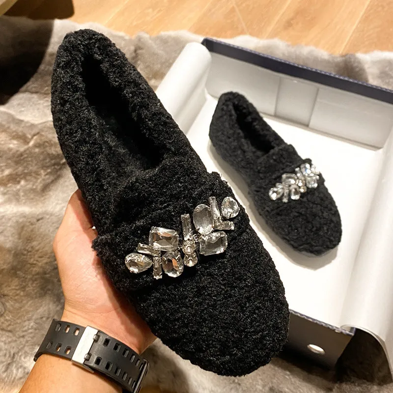 Wear Lamb Wool Lazy Shoes With Cashmere | Brodtica.com