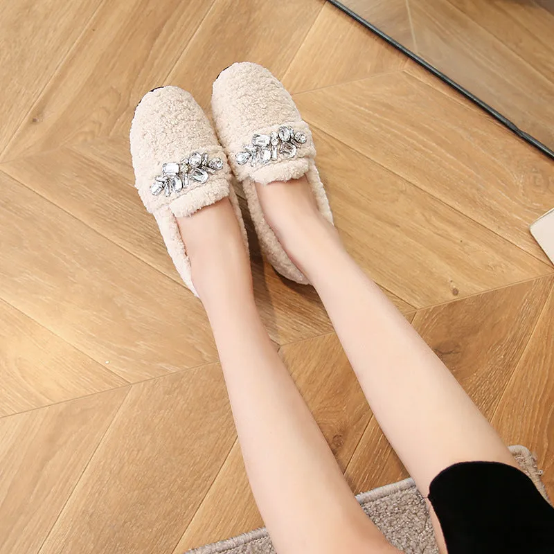 Wear Lamb Wool Lazy Shoes With Cashmere | Brodtica.com
