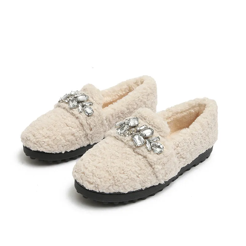 Wear Lamb Wool Lazy Shoes With Cashmere | Brodtica.com