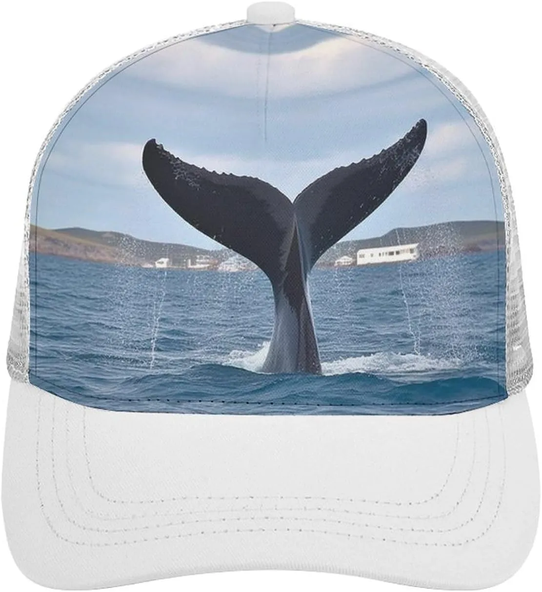 Whale Tail Adult Baseball Cap Hollow Baseball Hat Sun Visor Hat Adjustable Golf Hat for Men Women