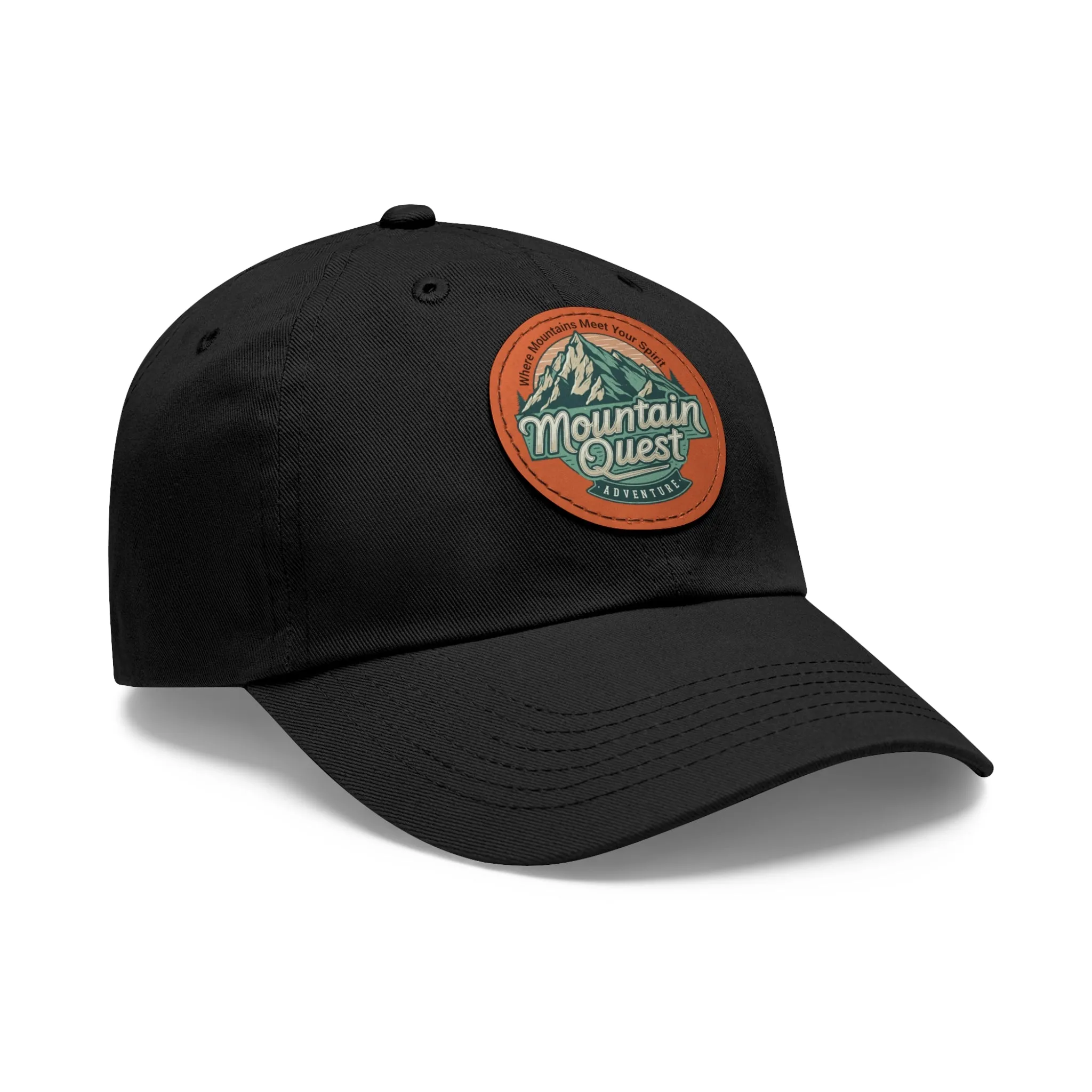Where Mountains Meet Your Spirit Dad Hat with Leather Patch (Round)  - Korea  - StyleMZ