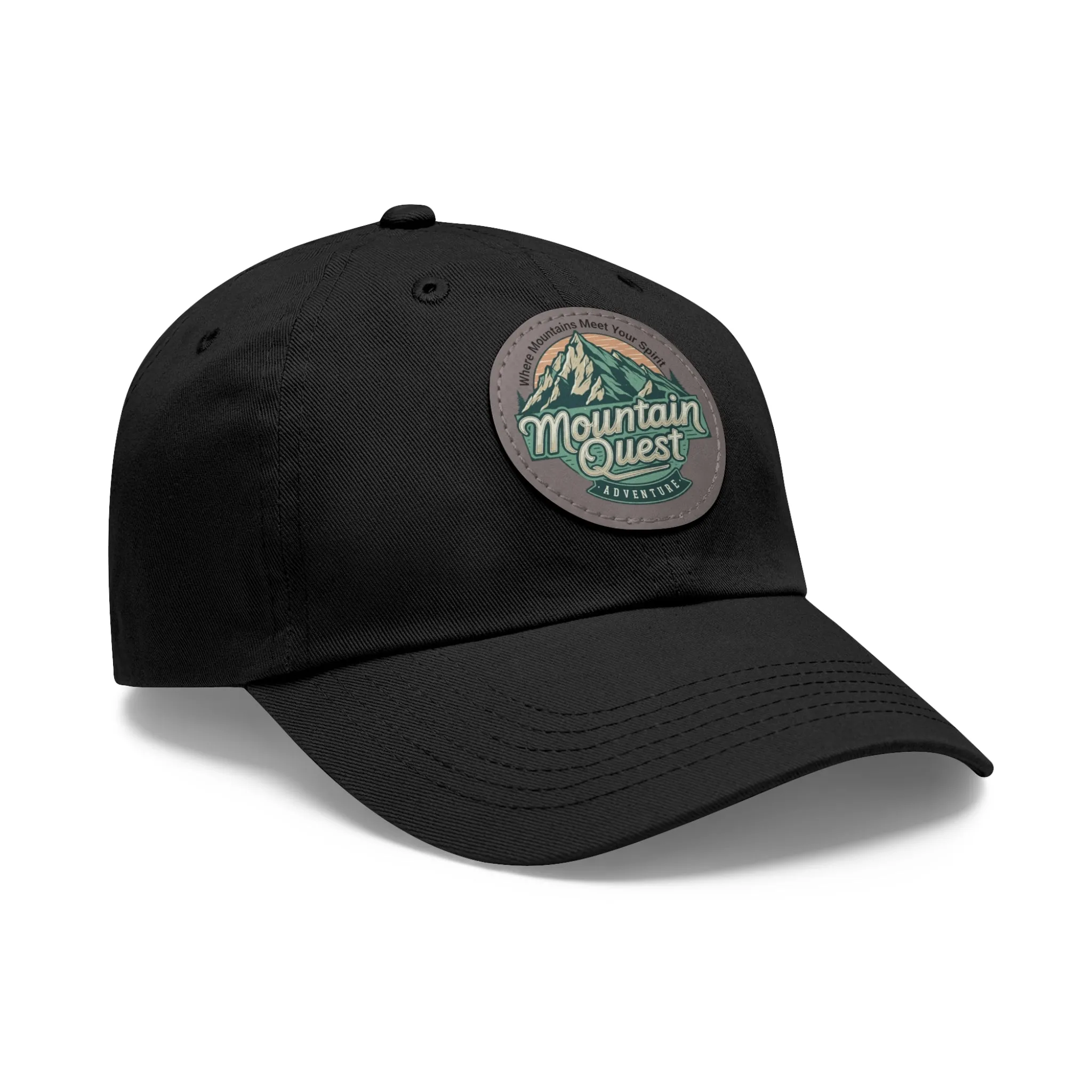 Where Mountains Meet Your Spirit Dad Hat with Leather Patch (Round)  - Korea  - StyleMZ