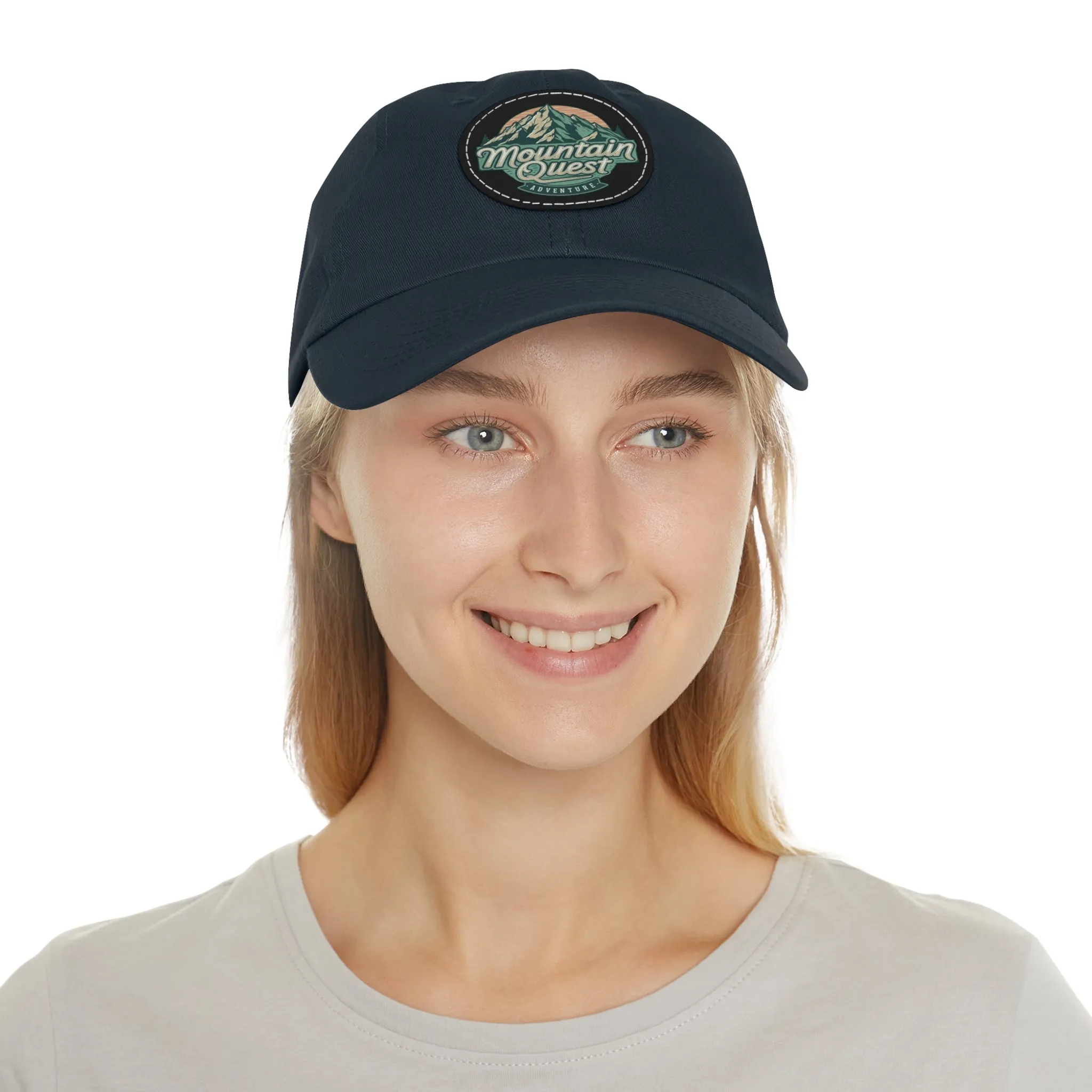 Where Mountains Meet Your Spirit Dad Hat with Leather Patch (Round)  - Korea  - StyleMZ