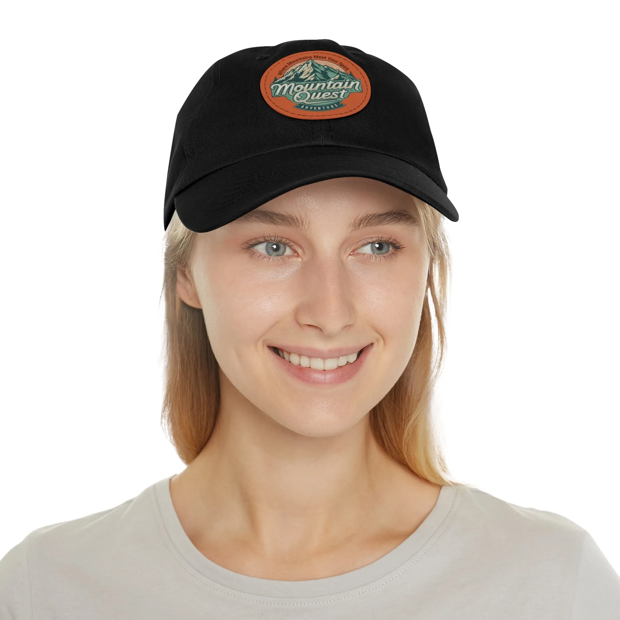 Where Mountains Meet Your Spirit Dad Hat with Leather Patch (Round)  - Korea  - StyleMZ