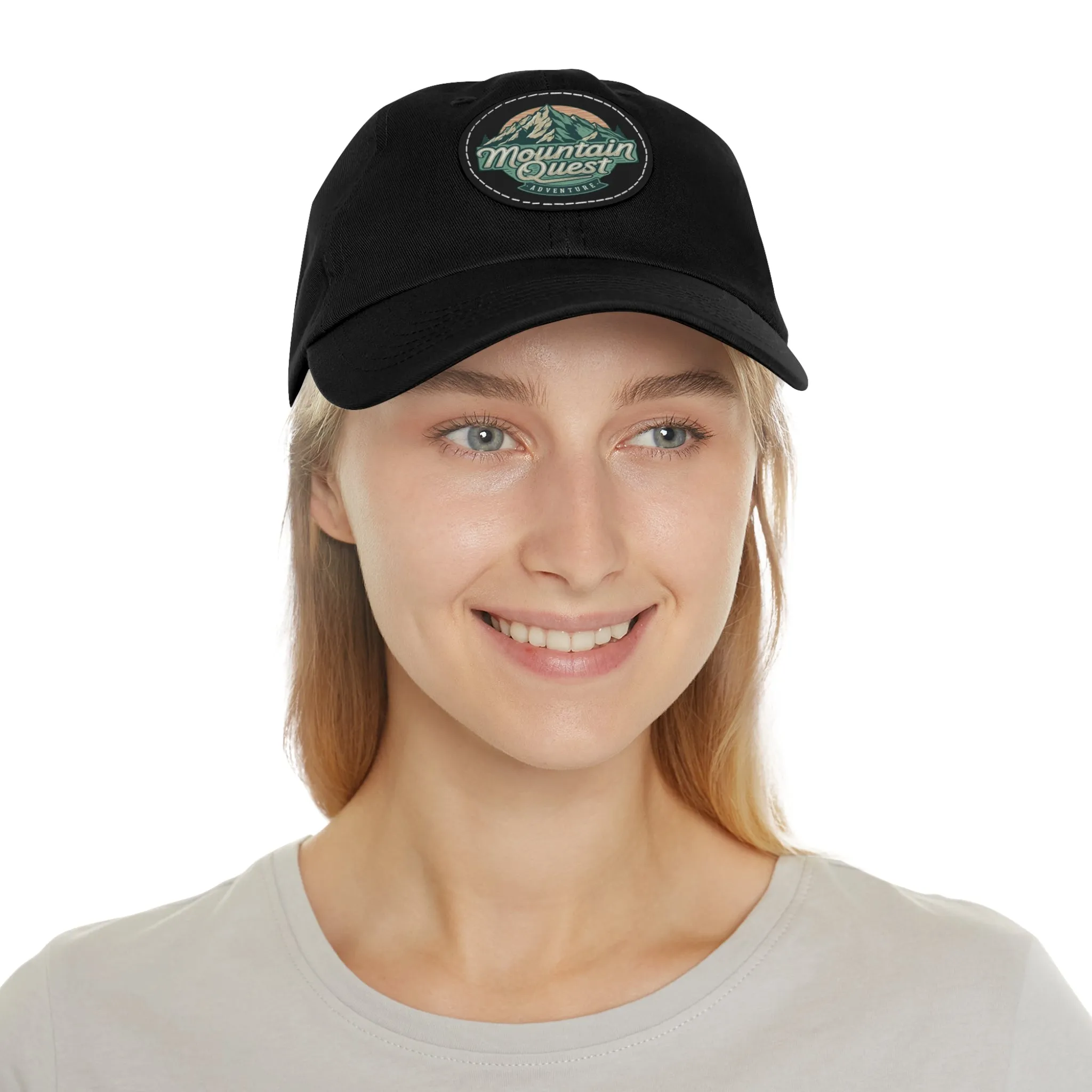 Where Mountains Meet Your Spirit Dad Hat with Leather Patch (Round)  - Korea  - StyleMZ