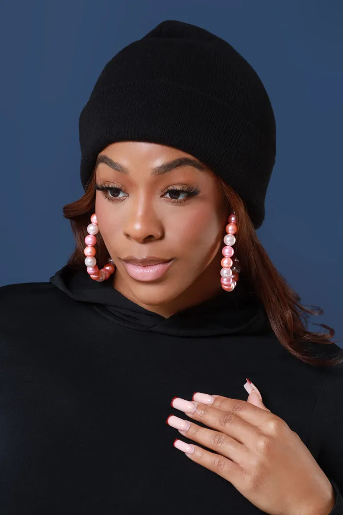 Where The Hood At Classic Fit Knit Beanie - Black