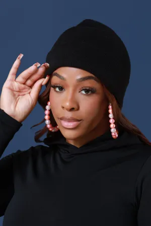 Where The Hood At Classic Fit Knit Beanie - Black