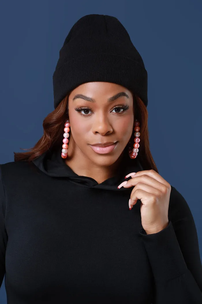Where The Hood At Classic Fit Knit Beanie - Black