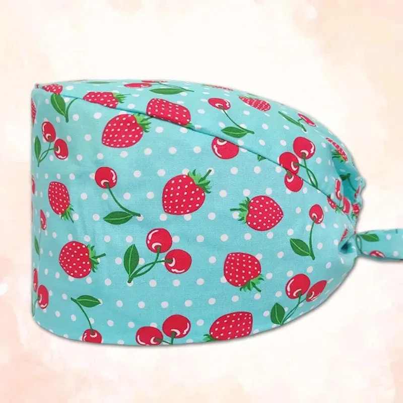 Whimsical Wonders Cotton Surgical Caps – Adjustable, Sweat-Absorbent, Breathable Medical Baotou Hats for Nurses, Doctors, and Trendsetters in Vibrant Prints!