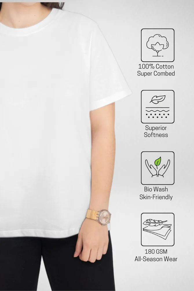 White and Light Pink Plain T-shirts Combo for Women
