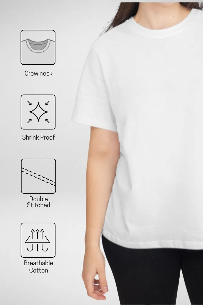 White and Light Pink Plain T-shirts Combo for Women