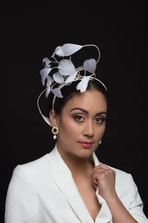 White Floating Feather Headpiece