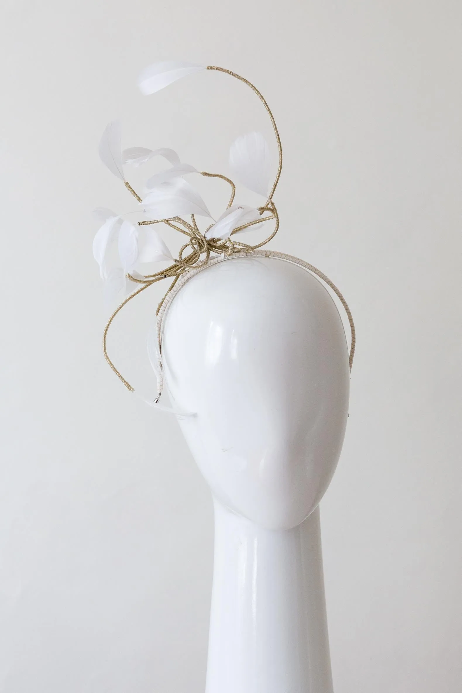 White Floating Feather Headpiece