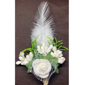 White Flower Brooch