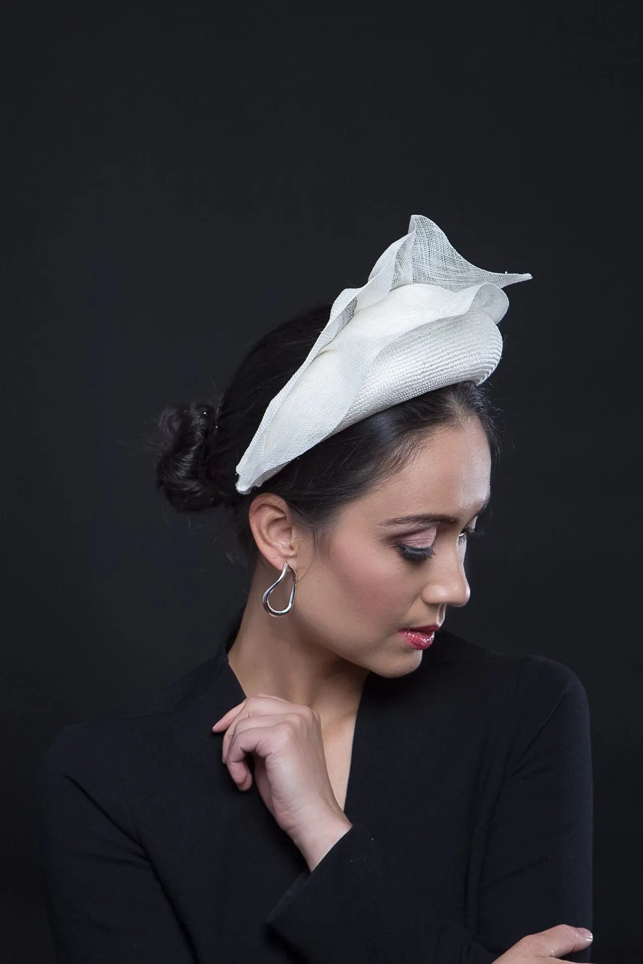 White Halo Headband with Soft Waves