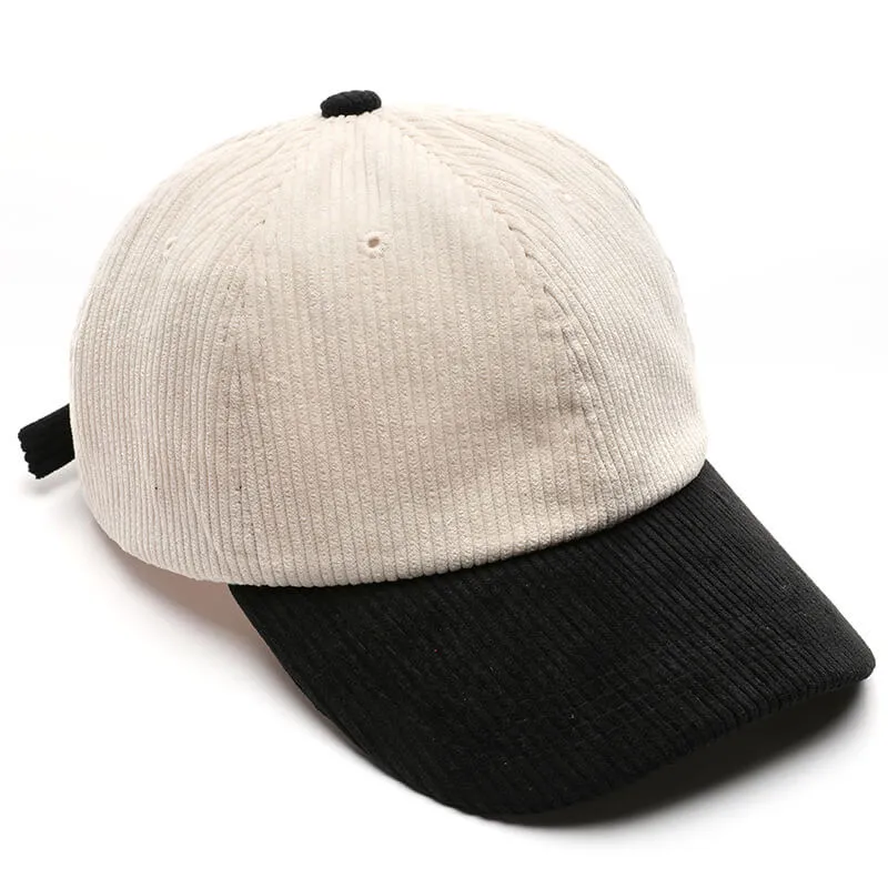 Wholesale Retro Corduroy Peaked Cap Colour Blocking Casual Women Hats