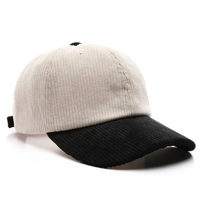 Wholesale Retro Corduroy Peaked Cap Colour Blocking Casual Women Hats