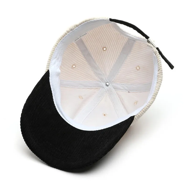 Wholesale Retro Corduroy Peaked Cap Colour Blocking Casual Women Hats
