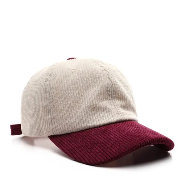 Wholesale Retro Corduroy Peaked Cap Colour Blocking Casual Women Hats