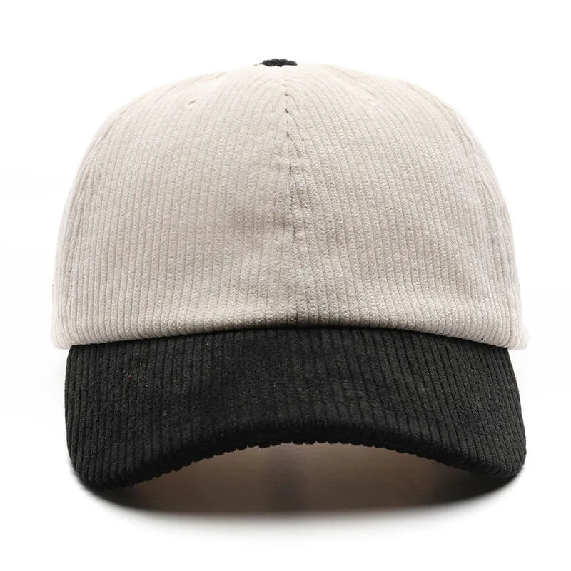 Wholesale Retro Corduroy Peaked Cap Colour Blocking Casual Women Hats