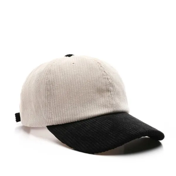 Wholesale Retro Corduroy Peaked Cap Colour Blocking Casual Women Hats