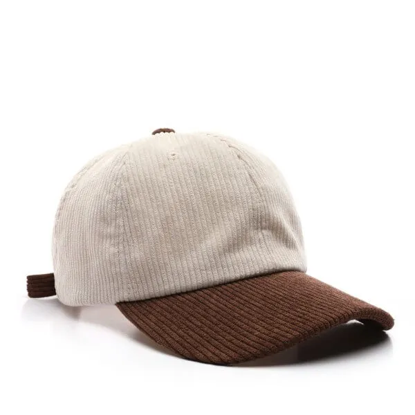 Wholesale Retro Corduroy Peaked Cap Colour Blocking Casual Women Hats